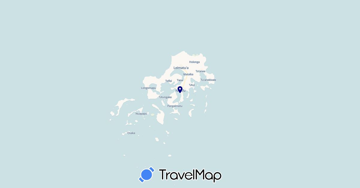 TravelMap itinerary: driving in Tonga (Oceania)
